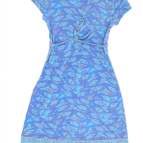 Mantaray Blue Floral A-Line Dress Size 12
