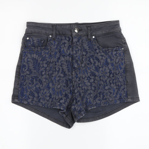 GUESS Women's Black Lace Hot Pants, Size 10, Casual Chic