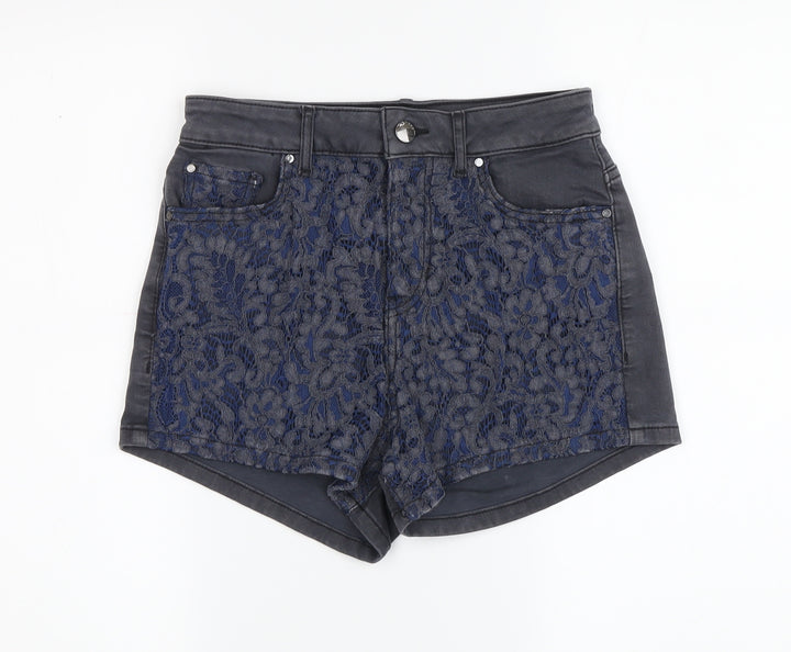 GUESS Women's Black Lace Hot Pants, Size 10, Casual Chic