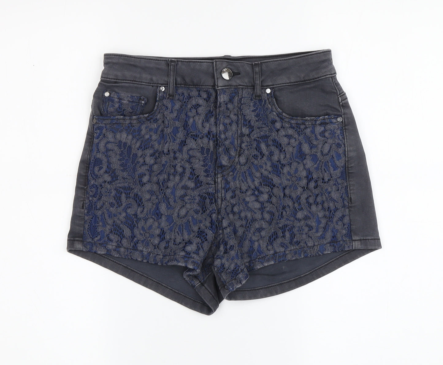 GUESS Women's Black Lace Hot Pants, Size 10, Casual Chic