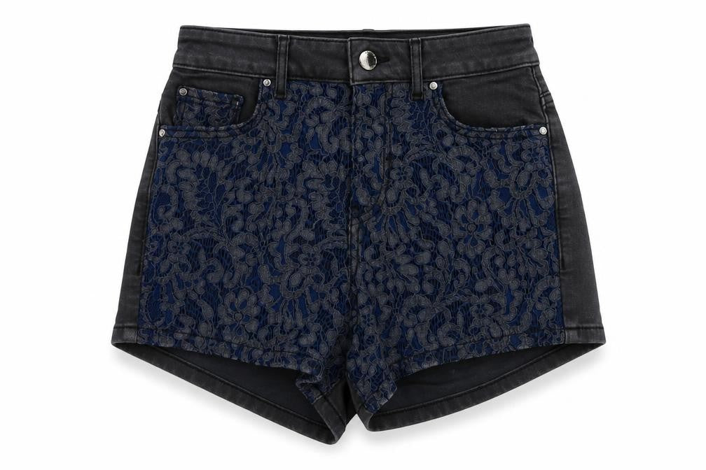 GUESS Women's Black Lace Hot Pants, Size 10, Casual Chic