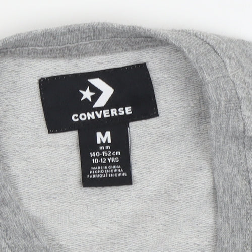 Converse Girls Grey Pullover Sweatshirt, 10-12 Years, Stars Design