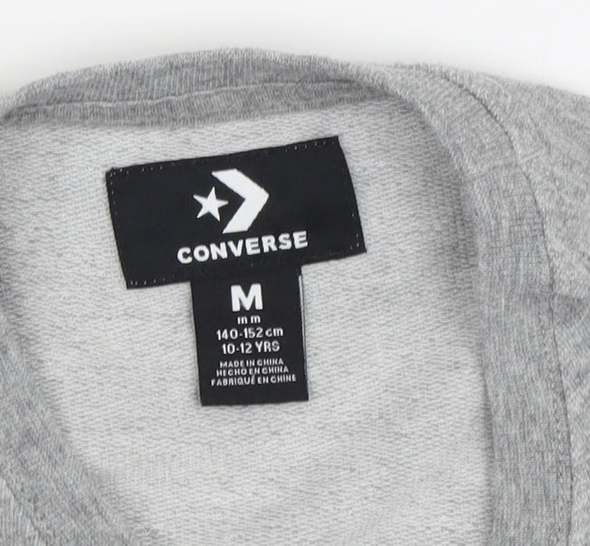 Converse Girls Grey Pullover Sweatshirt, 10-12 Years, Stars Design