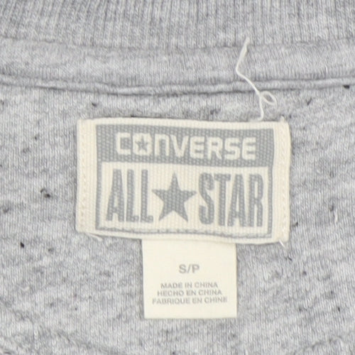 Converse Women's Grey Pullover Sweatshirt, S, Casual Knit