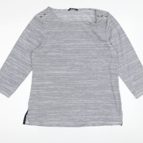 Jasper Conran Women's Blue Striped T-Shirt, Size 14