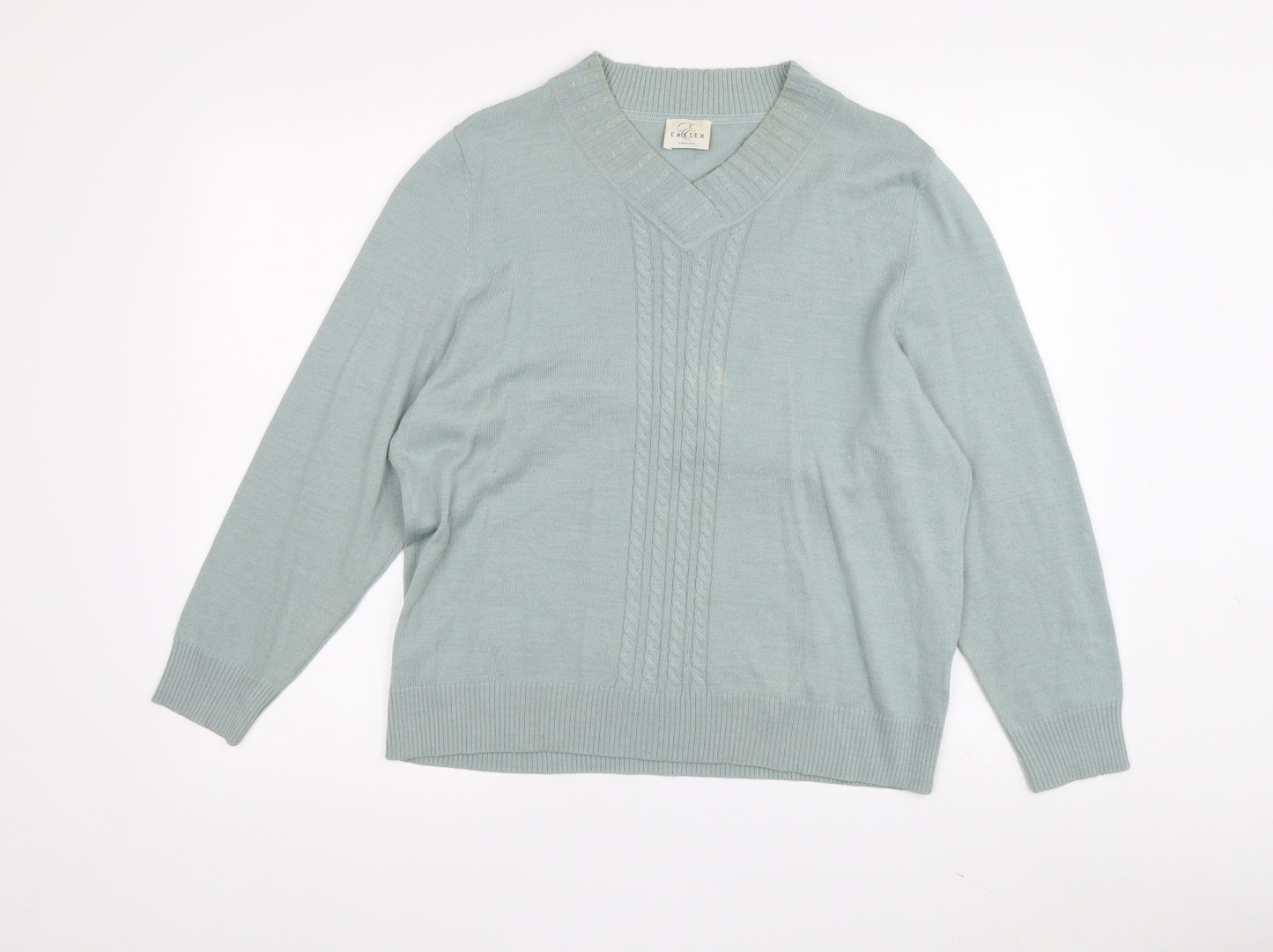 Eastex Women's Green Cable-Knit Pullover Jumper Size 16