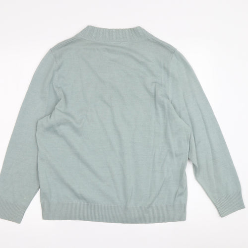 Eastex Women's Green Cable-Knit Pullover Jumper Size 16