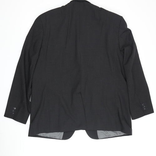 Centaur Men's Black Striped Suit Jacket, Size 48R, Classic Style