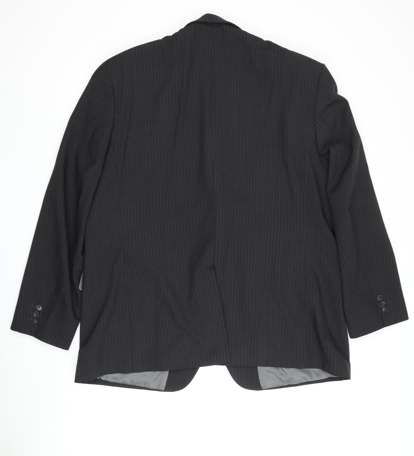 Centaur Men's Black Striped Suit Jacket, Size 48R, Classic Style