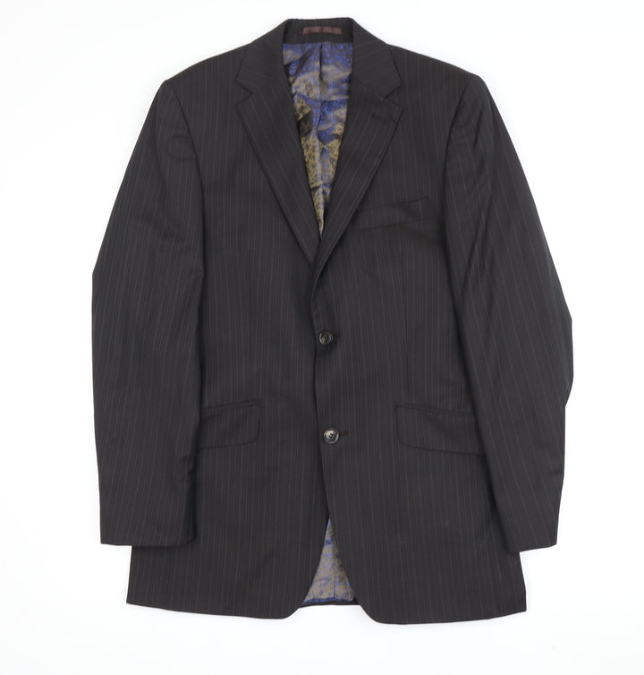 STVDIO Jeff Banks Men's Black Pinstripe Blazer, 36 Regular