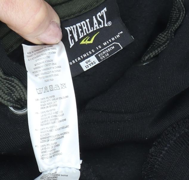 Everlast Boys Black Pullover Hoodie 13-14 Years