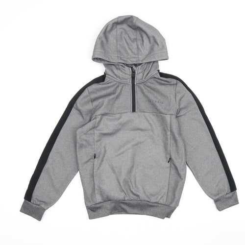 McKenzie Boys Grey 10-12 Hoodie with Half Zip and Hood
