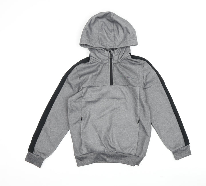 McKenzie Boys Grey 10-12 Hoodie with Half Zip and Hood