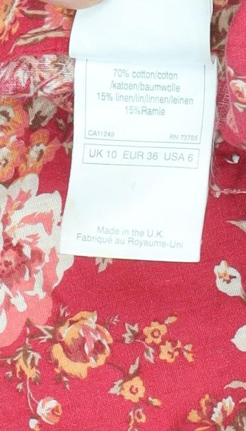 Laura Ashley Women's Red Floral Sleeveless Button-Up