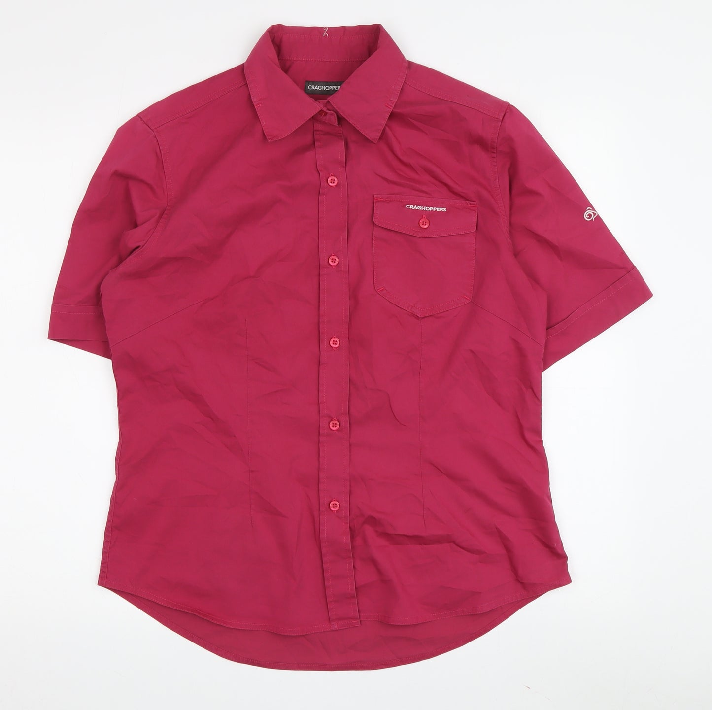 Craghoppers Women's Red Button-Up Shirt Size 12