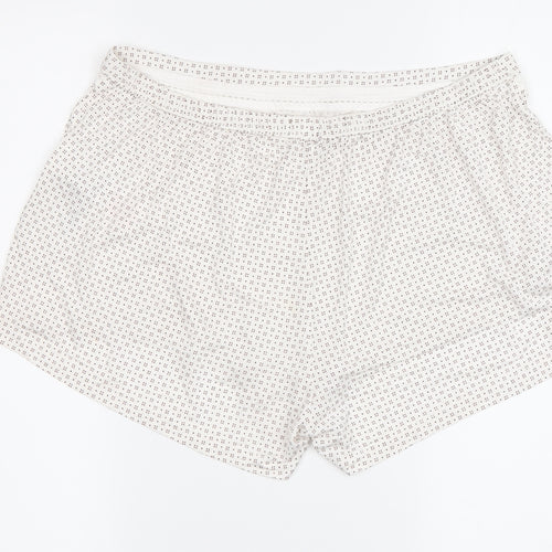 Jasper Conran Women's White Cotton Sleep Shorts Size 12