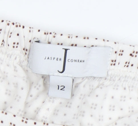 Jasper Conran Women's White Cotton Sleep Shorts Size 12