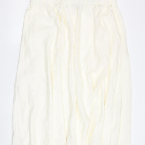 Jaeger Women's Ivory Pleated Skirt Size 18