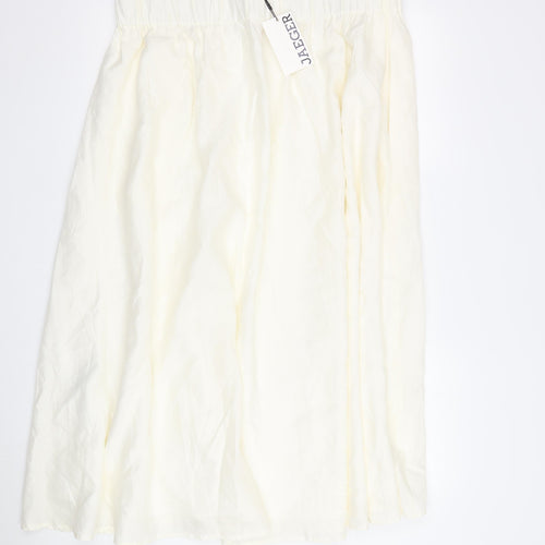 Jaeger Women's Ivory Pleated Skirt Size 18