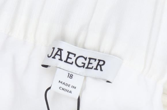 Jaeger Women's Ivory Pleated Skirt Size 18