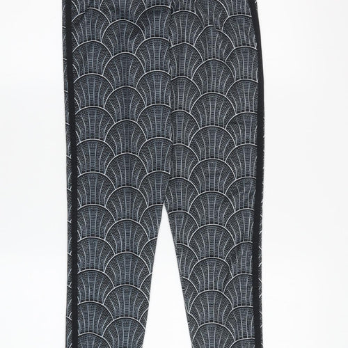 Adidas Women's XS Black Track Pants with Geometric Pattern