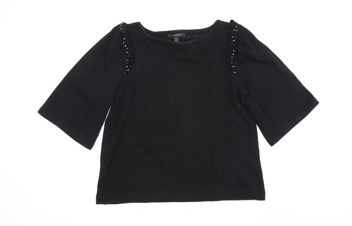Banana Republic Women's Black Blouse, Size S, Beaded Accents