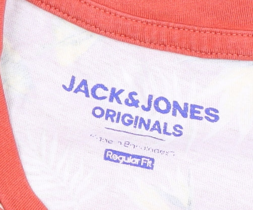 Jack & Jones Men's Orange Tropical T-Shirt, Size S
