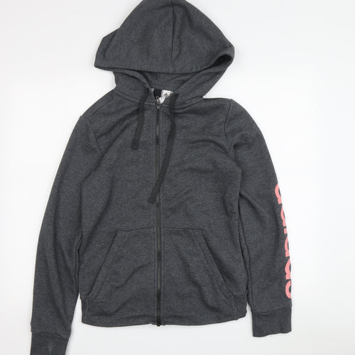Adidas Women's Grey Full Zip Hoodie Size 8