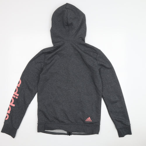 Adidas Women's Grey Full Zip Hoodie Size 8