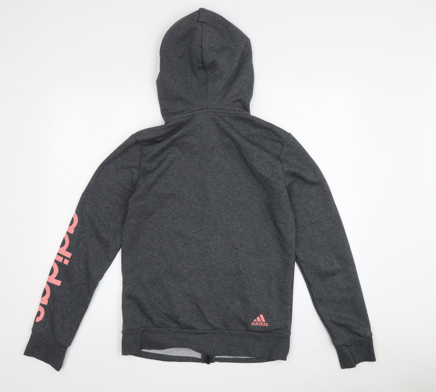 Adidas Women's Grey Full Zip Hoodie Size 8