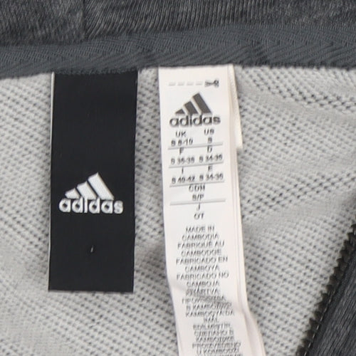 Adidas Women's Grey Full Zip Hoodie Size 8