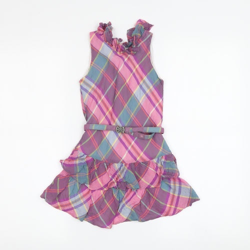 Ralph Lauren Girls Multicoloured Plaid A-Line Dress 4 Years