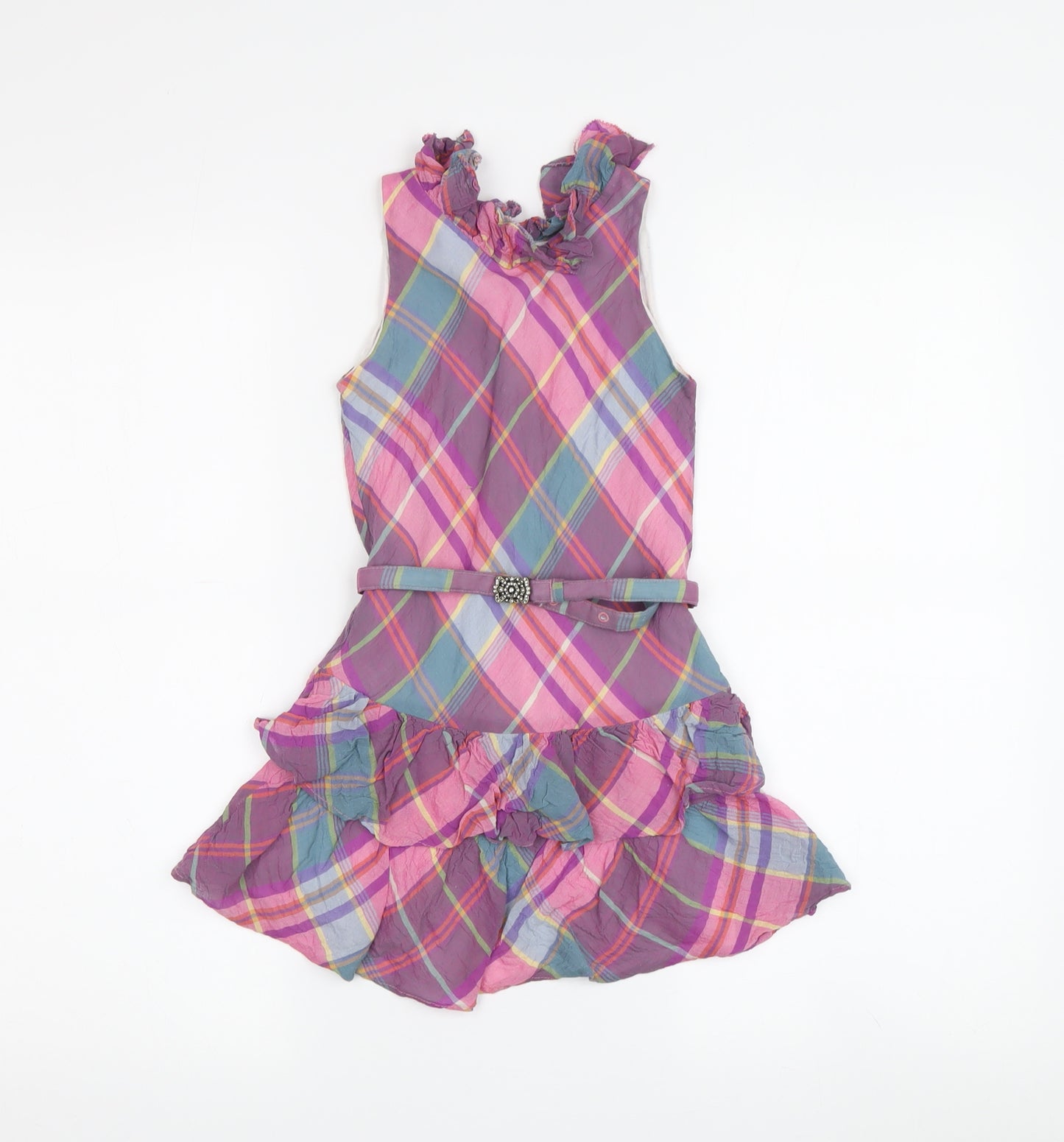 Ralph Lauren Girls Multicoloured Plaid A-Line Dress 4 Years