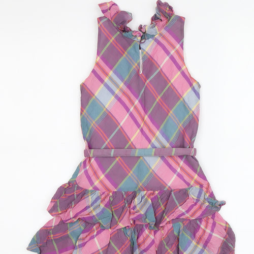 Ralph Lauren Girls Multicoloured Plaid A-Line Dress 4 Years
