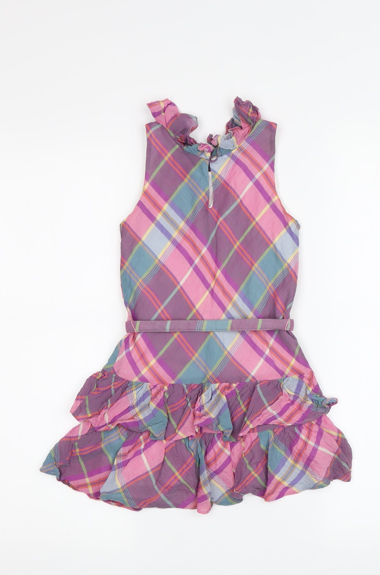 Ralph Lauren Girls Multicoloured Plaid A-Line Dress 4 Years
