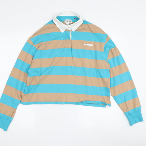 Wrangler Women's Multicoloured Striped Polo Shirt, M