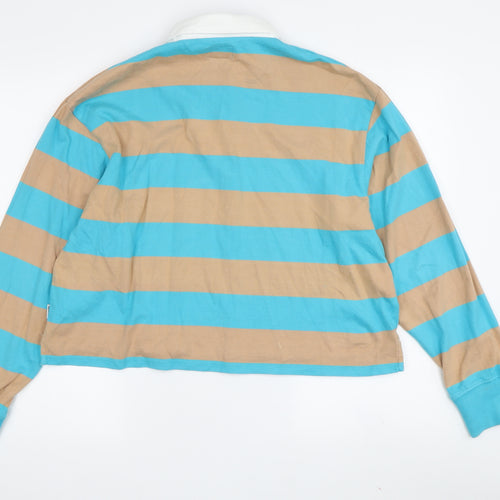 Wrangler Women's Multicoloured Striped Polo Shirt, M