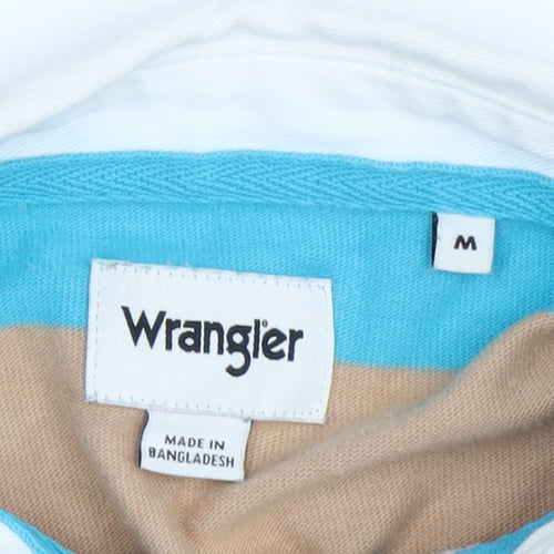 Wrangler Women's Multicoloured Striped Polo Shirt, M