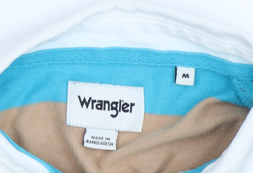 Wrangler Women's Multicoloured Striped Polo Shirt, M