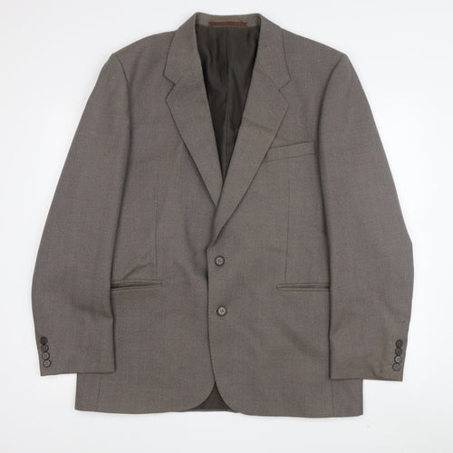 Centaur Men's Brown Wool Blazer, Size 42, Regular Fit