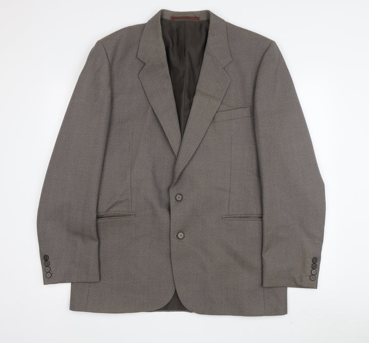 Centaur Men's Brown Wool Blazer, Size 42, Regular Fit