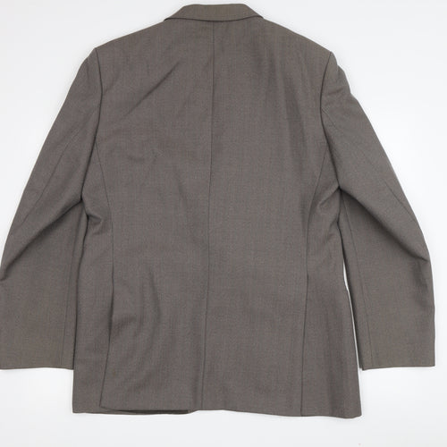 Centaur Men's Brown Wool Blazer, Size 42, Regular Fit