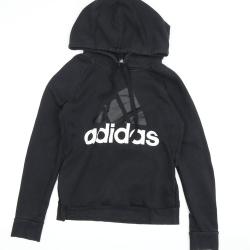 Adidas Boys Black Pullover Hoodie L Lightweight Graphic