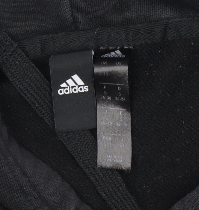 Adidas Boys Black Pullover Hoodie L Lightweight Graphic