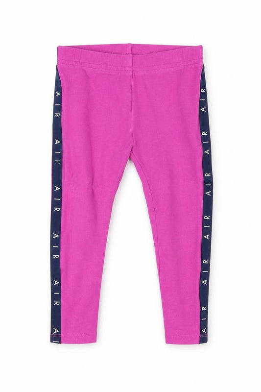 Front view of Nike Pink unisex toddler leggings 24 months athleisure style
