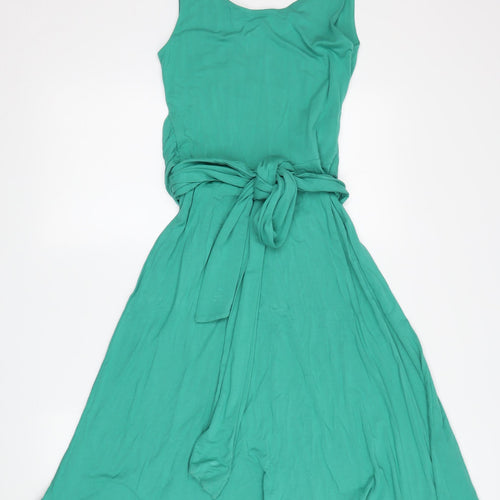 Boden Women's Green Sleeveless Belted Dress
