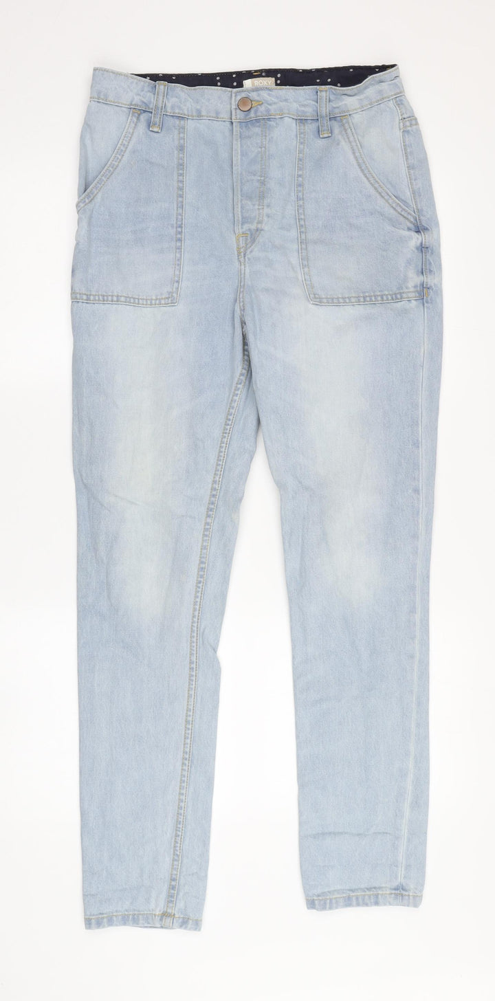 Roxy Women's Blue Straight Jeans with Pockets - Size 26