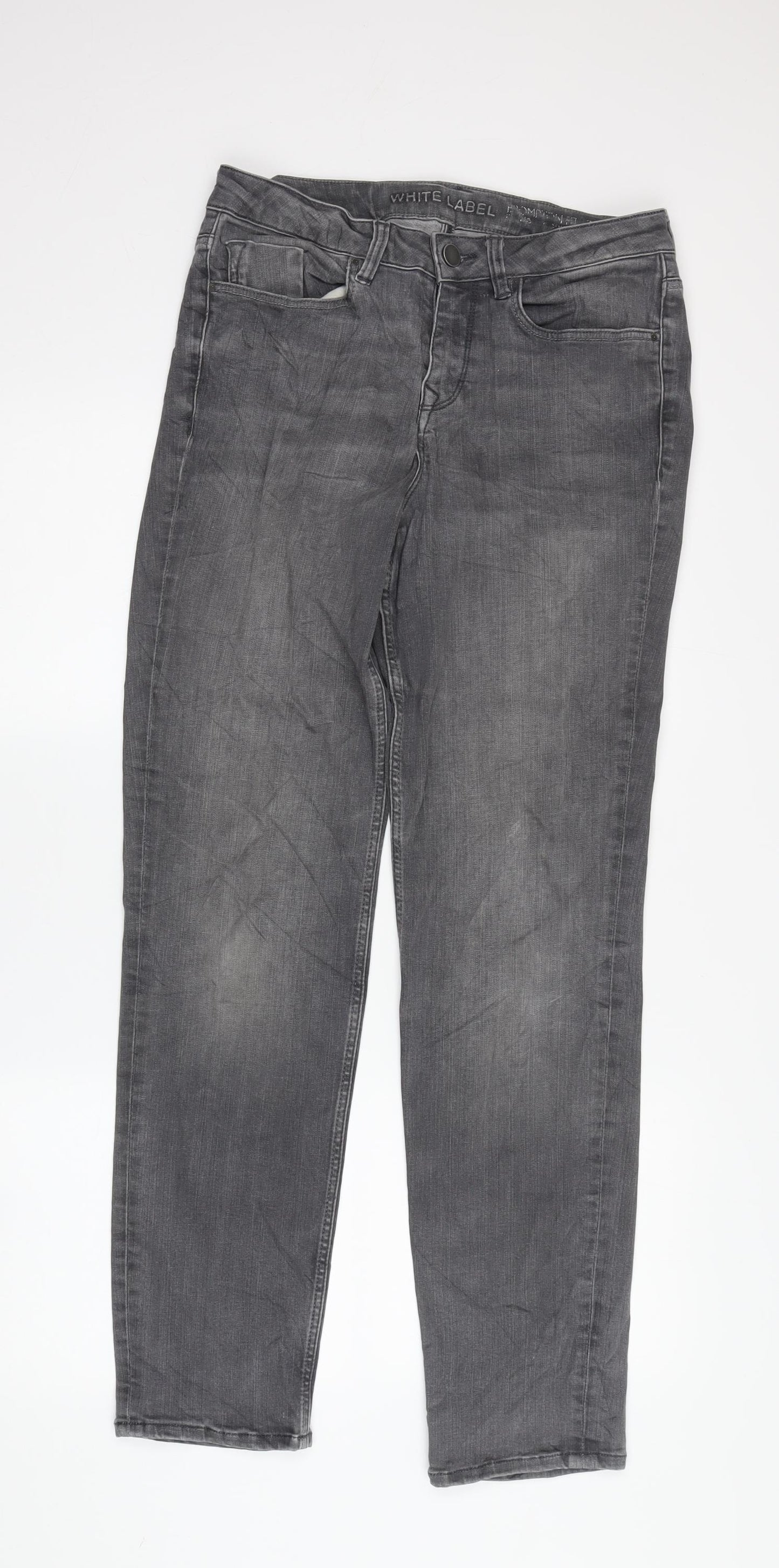 White Label Women's Grey Straight Jeans Size 10