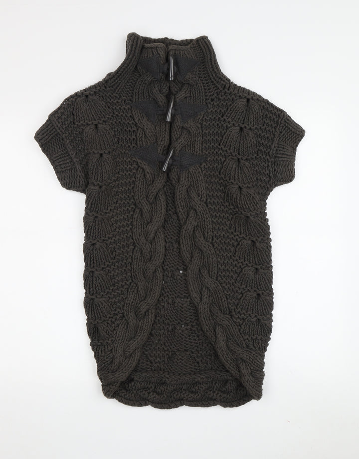 Ted Baker Women’s Black Cable-Knit Cape Jumper High Neck