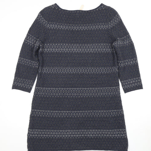 White Stuff Women's Blue Geometric Knee Length Shift Dress